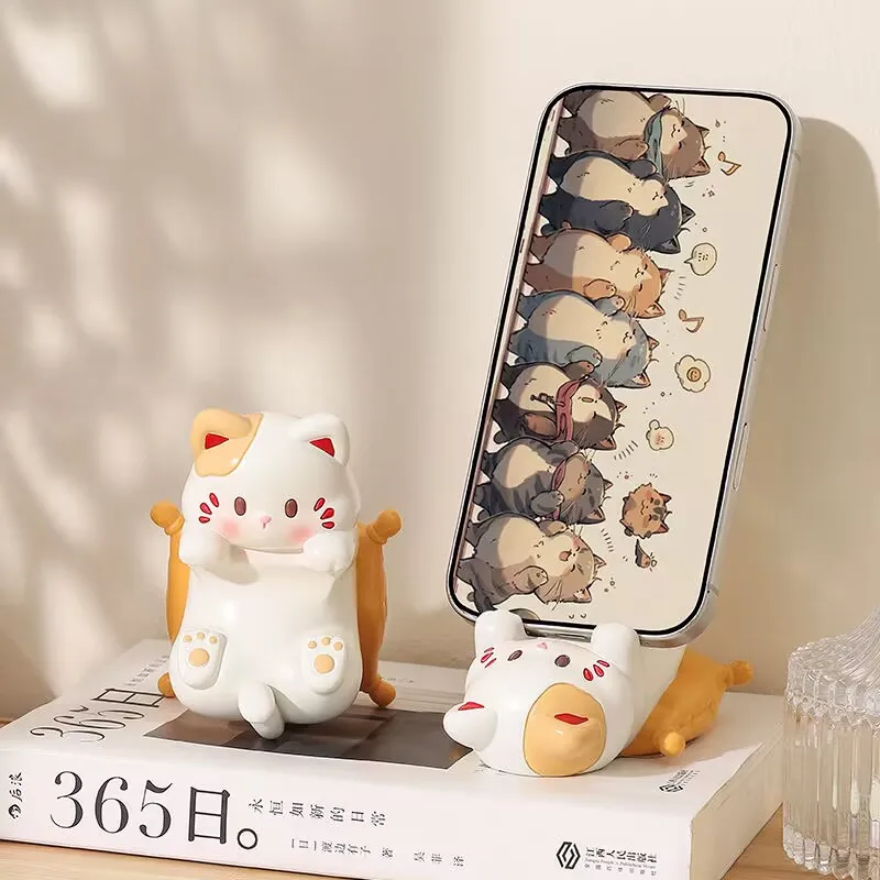 Desk Setup Kawaii - Cute Cartoon Cat Desktop Ornaments, Phone