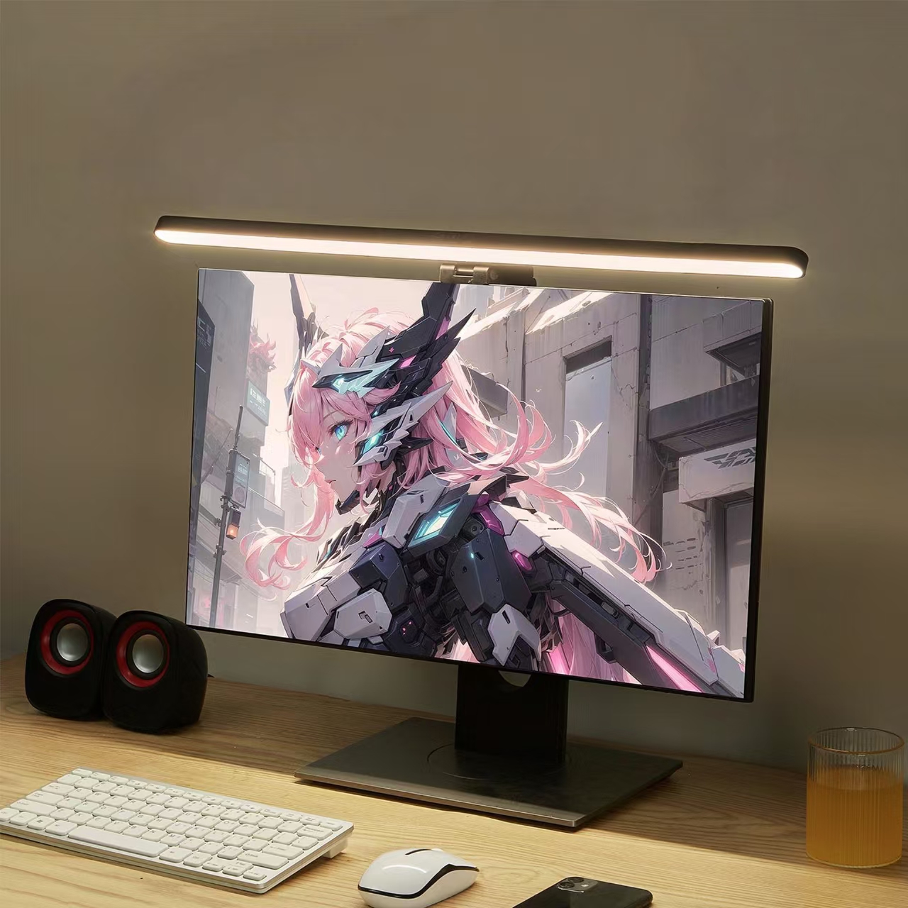 Setup Desk Monitor - LED Monitor Light Hanging Desk Lamp