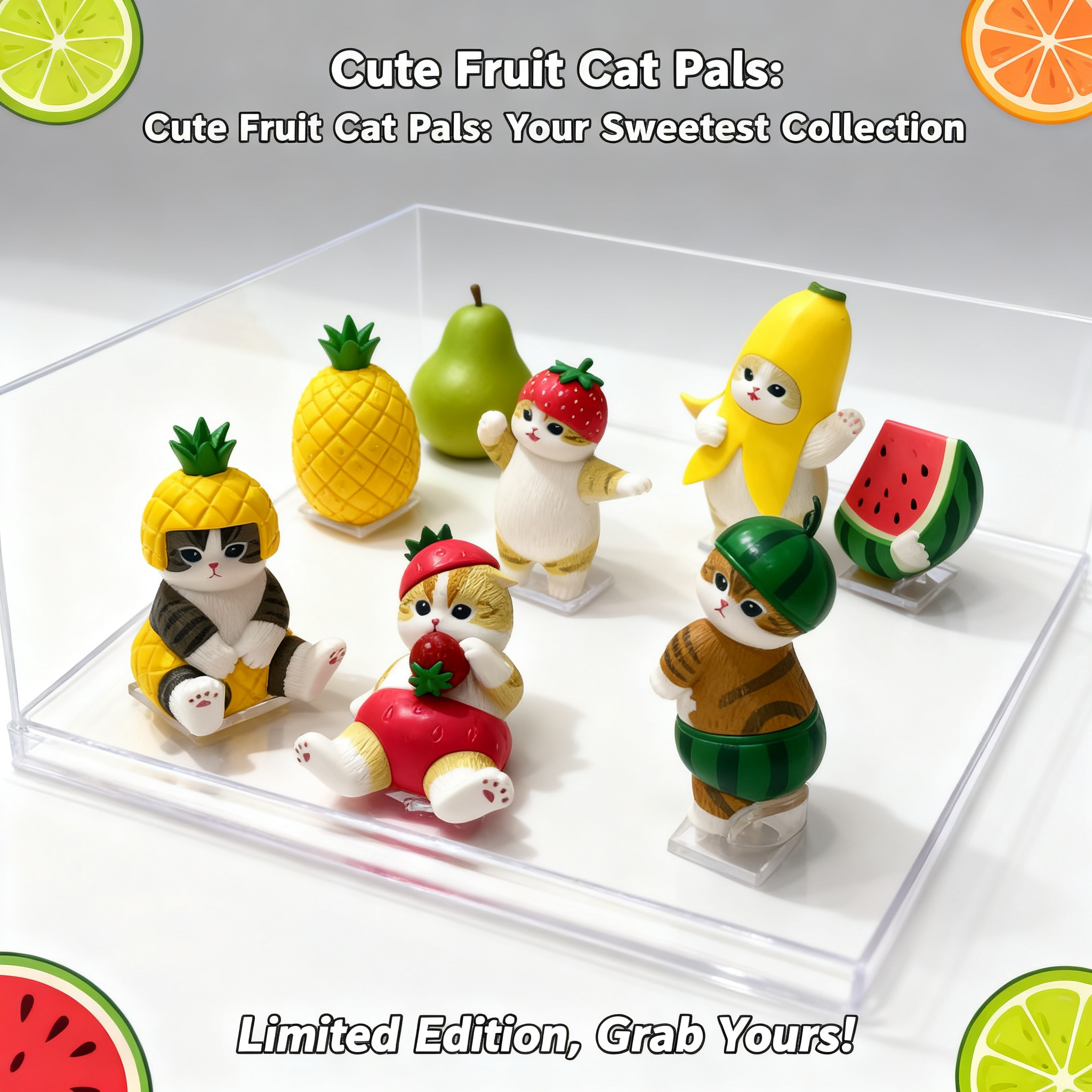 Desk Setup Kawaii - Mofusand Shark Cat Bee Fruit Series
