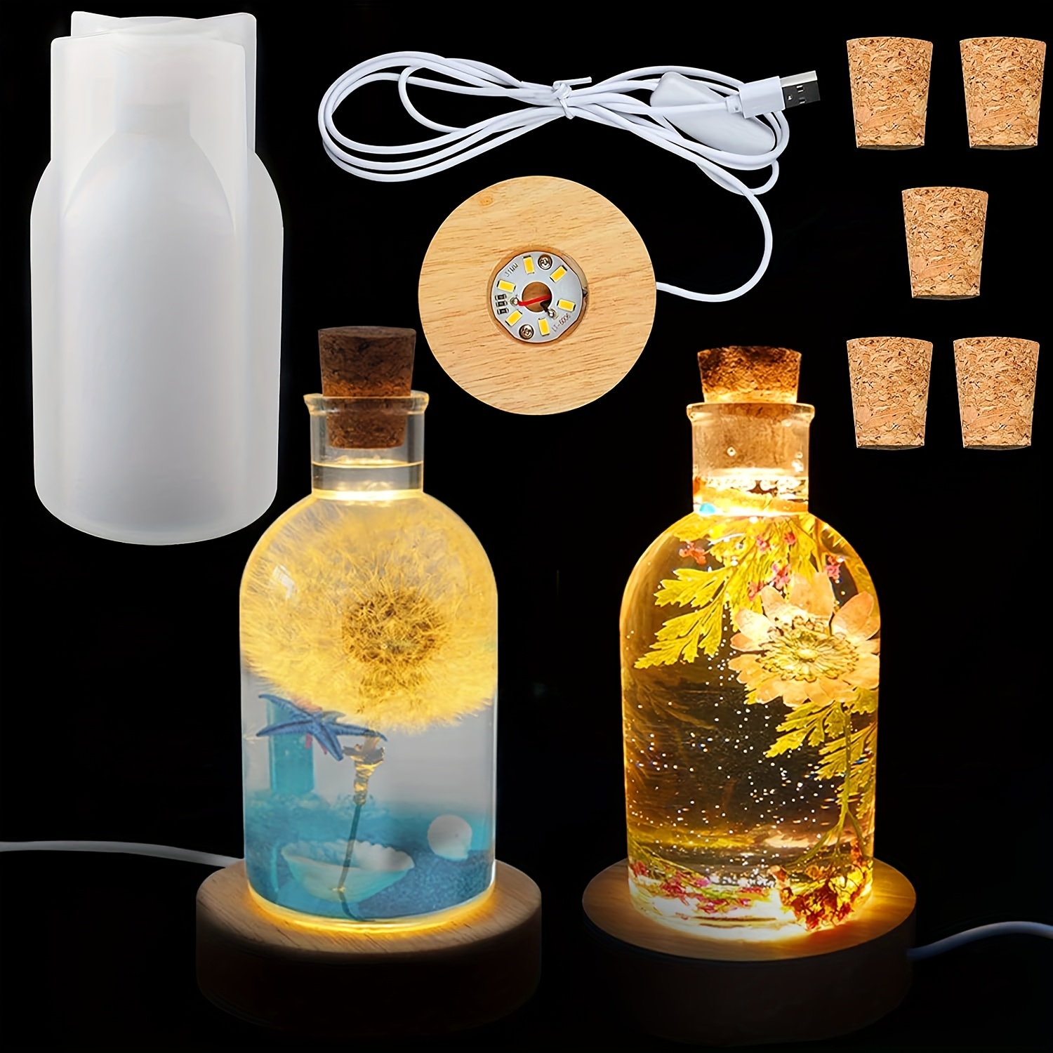 Led Desk Light Usb - Drift Bottle Light Resin Mold Set,