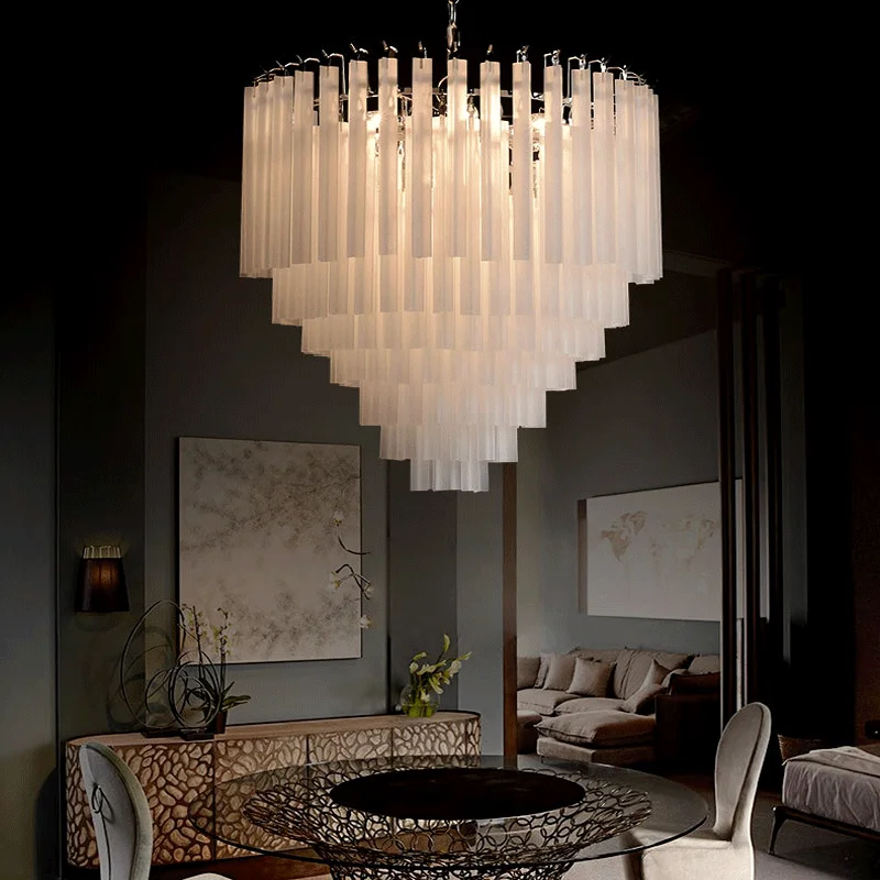 Desk Setup Green - Round Murano Glass Pendant Chandelier Light