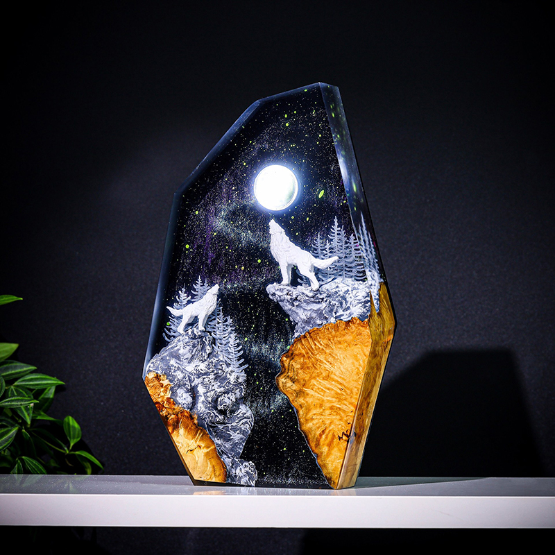 Led Desk Light Usb - Nature Animals Figure Organism Resin Table