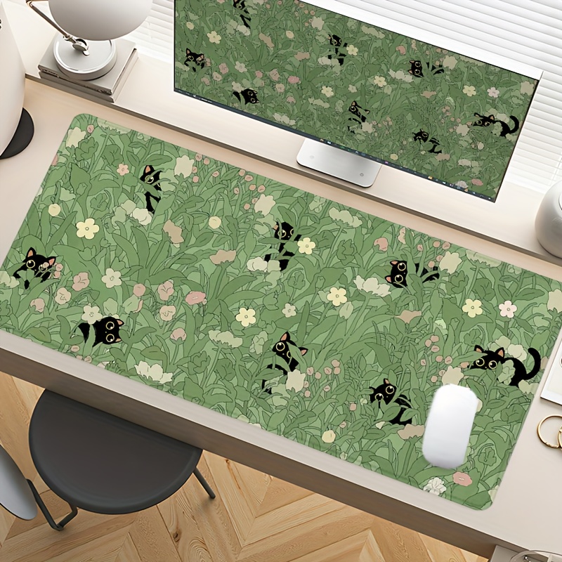 Desk Setup Accessories Aesthetic - Green Aesthetic Cute Cat Design Anime
