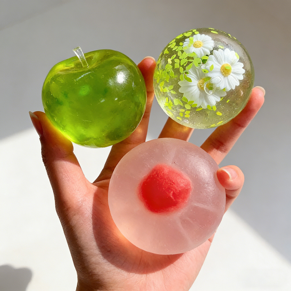 Desk Setup Green - Squishy Green Apple Stress Ball Sensory