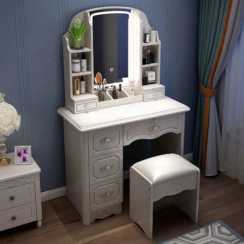 Girls White and pink Modern Wo - Desk Vanity Setup のレビューと価格