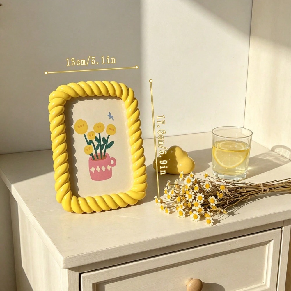 1pc Braided Border Resin Photo - Desk Setup Photo のレビューと価格