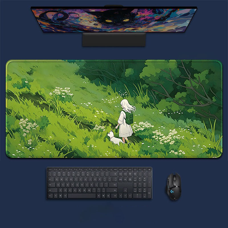 Anime Girl Forest Landscape La - Desk Setup Natural のレビューと価格
