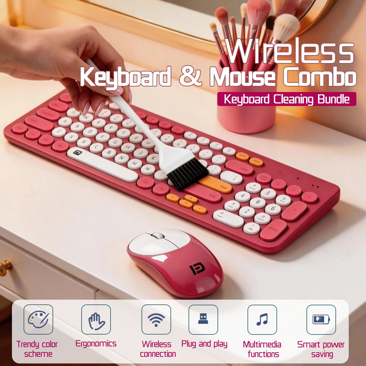 96 Key Wireless Keyboard Mouse - Desk Setup For Work のレビューと価格