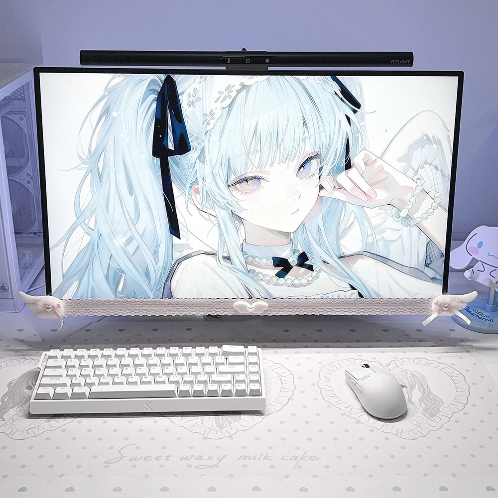 New Screen Decor White Lace Mo - Setup Desk Monitor のレビューと価格