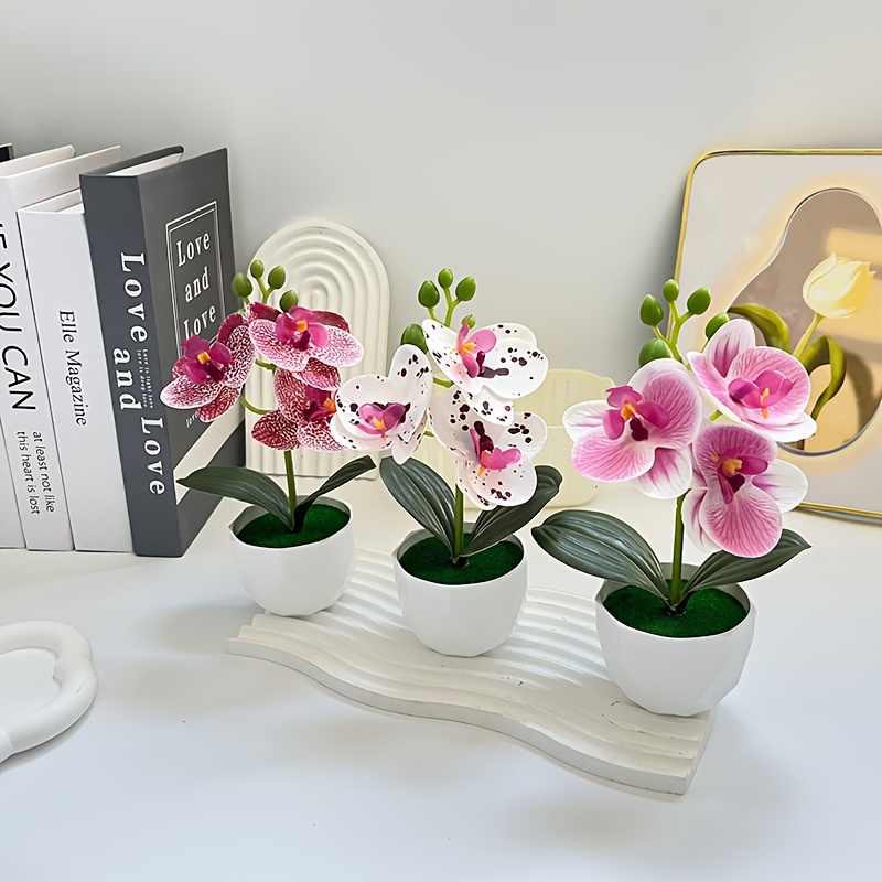 3pcs Artificial Phalaenopsis O - Desk Setup Plants のレビューと価格