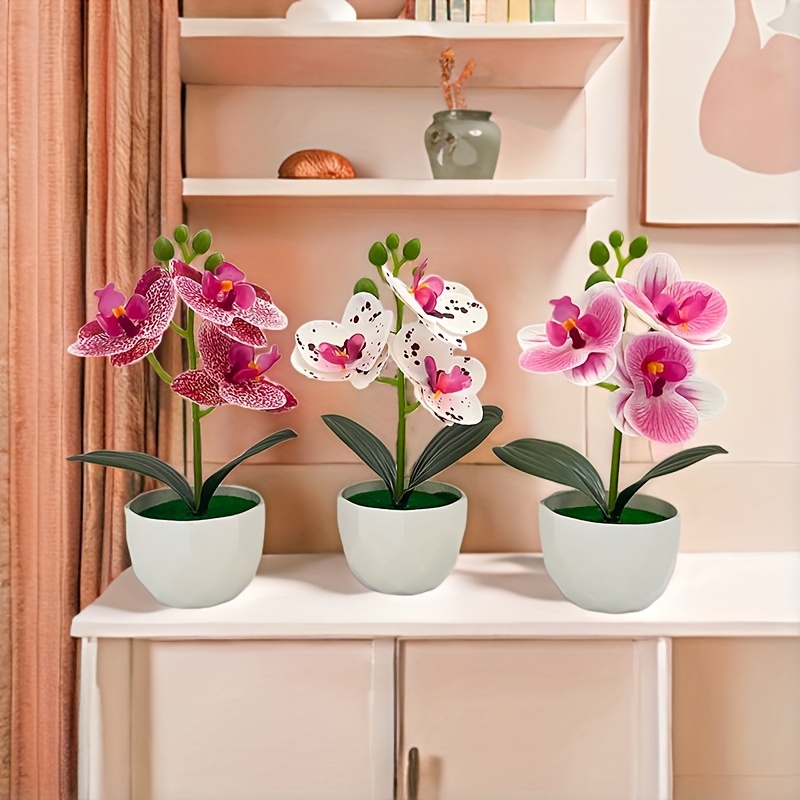 3pcs Artificial Phalaenopsis O - Desk Setup Plants のレビューと価格