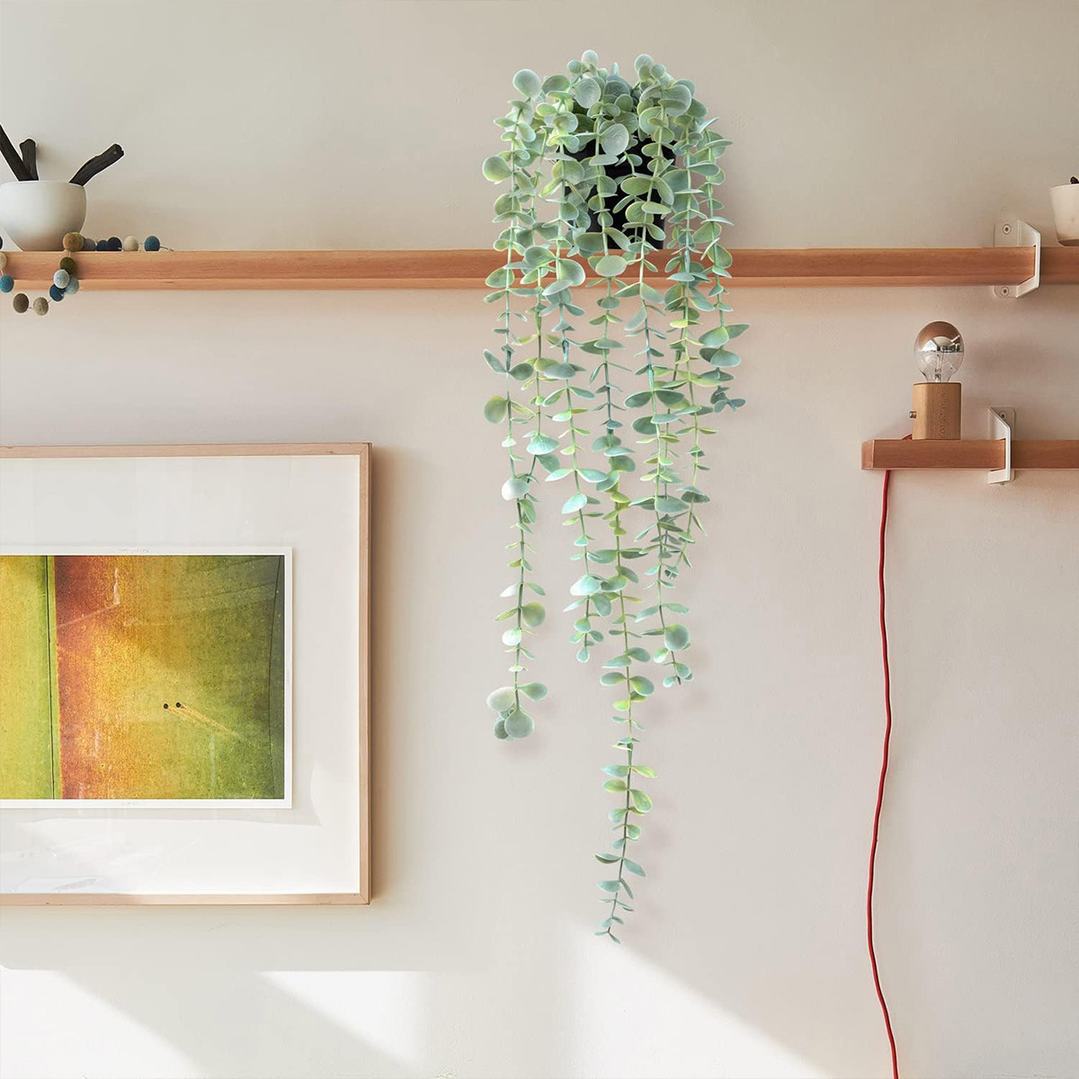 Artificial Ivy Hanging Eucalyp - Desk Setup Plants のレビューと価格
