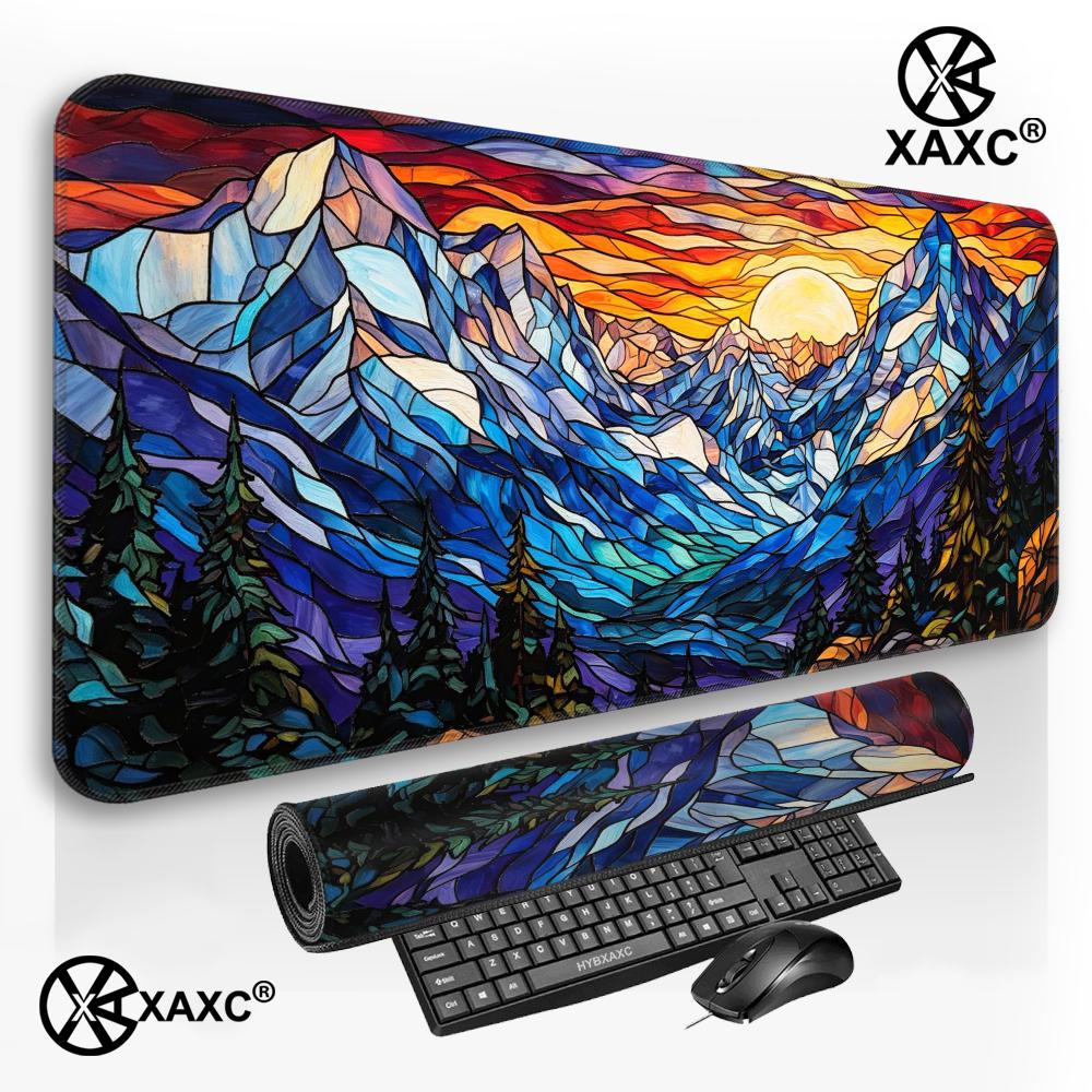 Stained Glass Mountain Desk Ma - Desk Setup Natural のレビューと価格