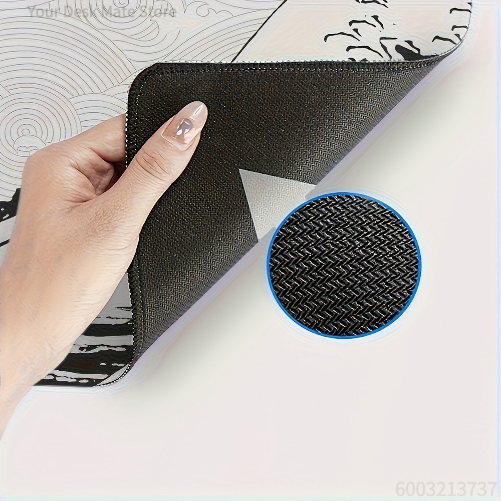 Black White Wave Art XXL Desk  - Desk Setup Laptop And Pc のレビューと価格