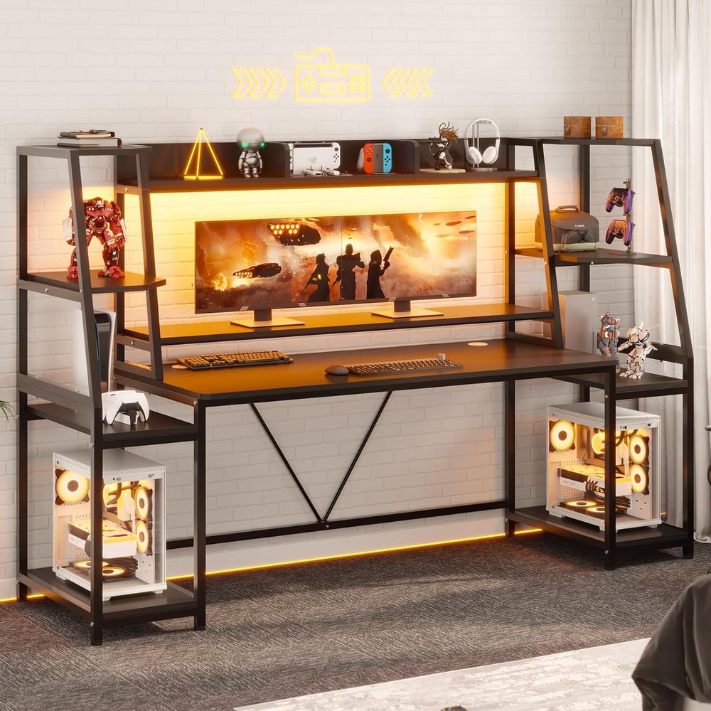 LED-lit 78.8 Gaming Desk with  - Setup Desk Monitor のレビューと価格
