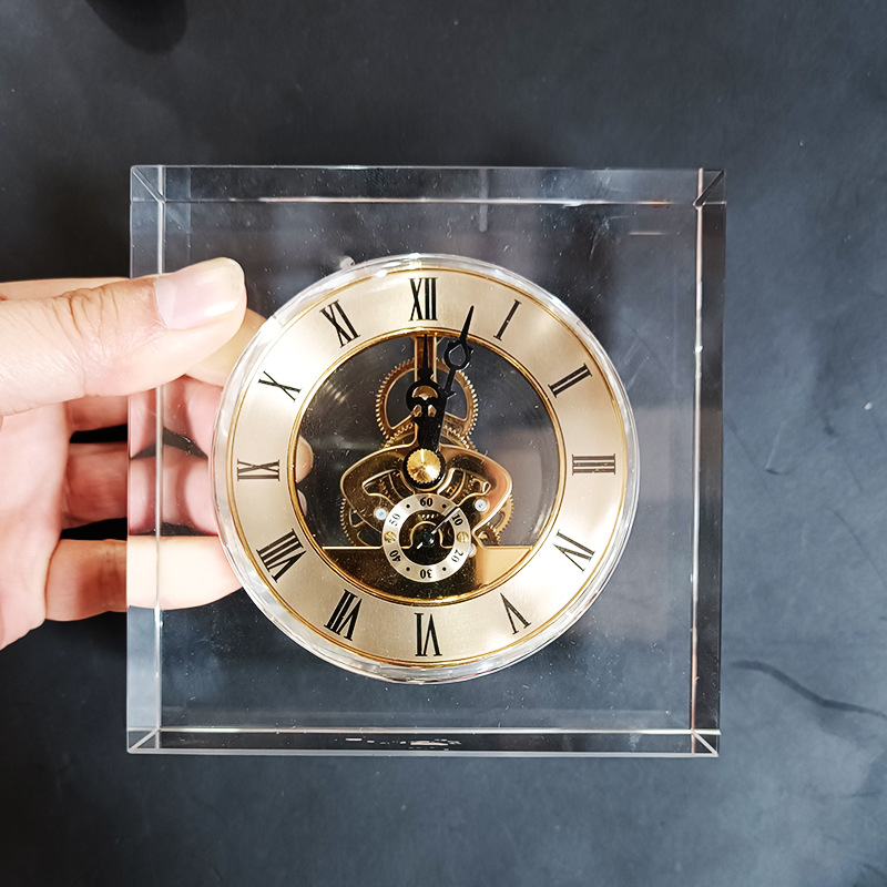 Crystal Silent Table Clock Lux - Desk Setup Accessories Aesthetic のレビューと価格