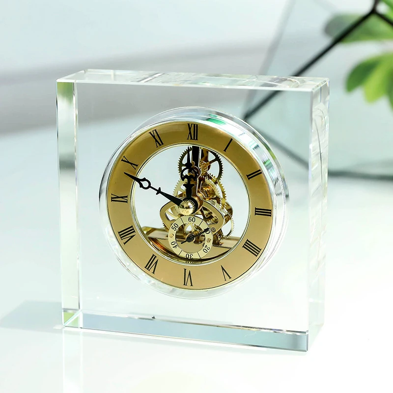 Crystal Silent Table Clock Lux - Desk Setup Accessories Aesthetic のレビューと価格