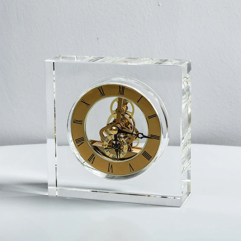 Crystal Silent Table Clock Lux - Desk Setup Accessories Aesthetic のレビューと価格
