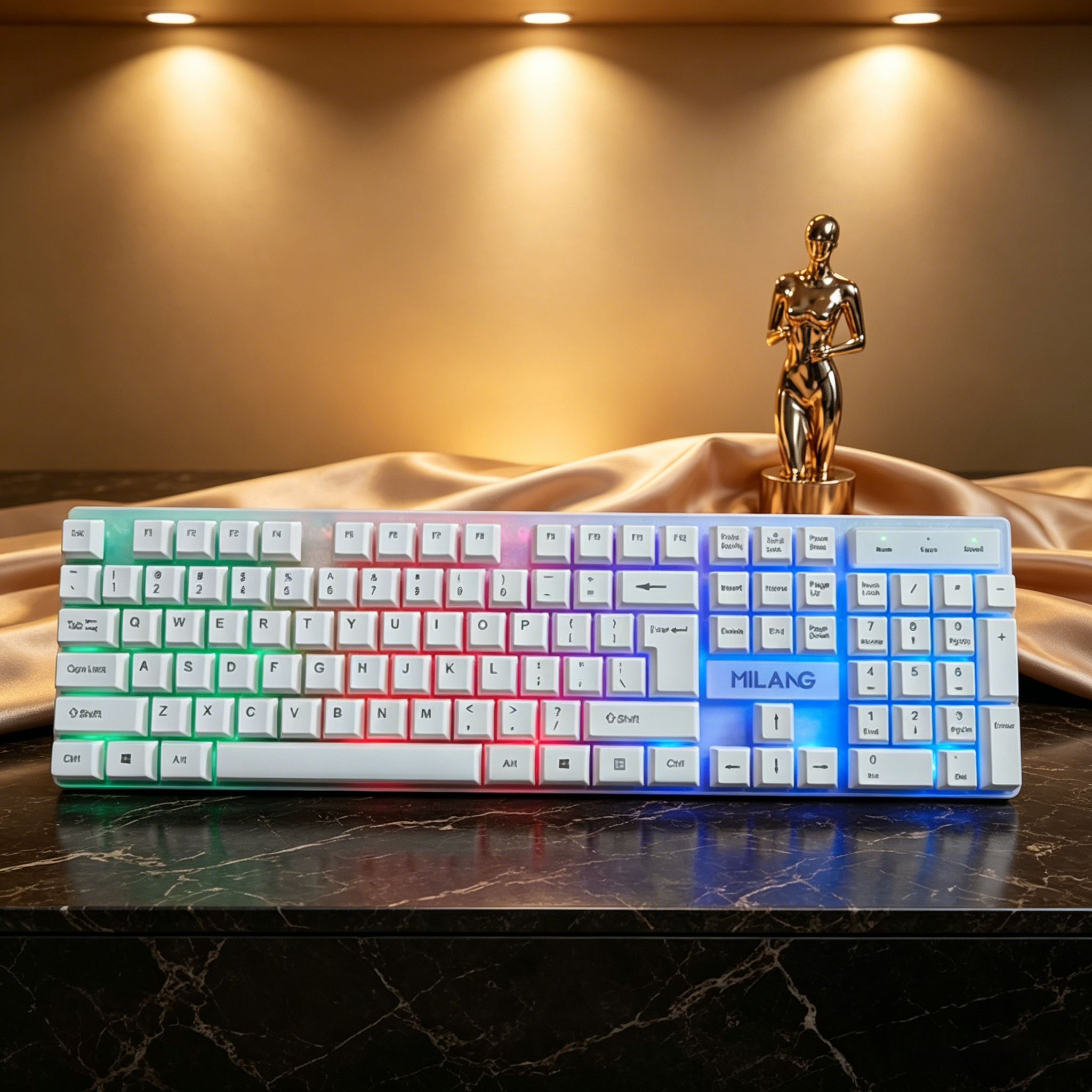 Wired RGB Backlit Keyboard Mou - Desk Setup For Work のレビューと価格