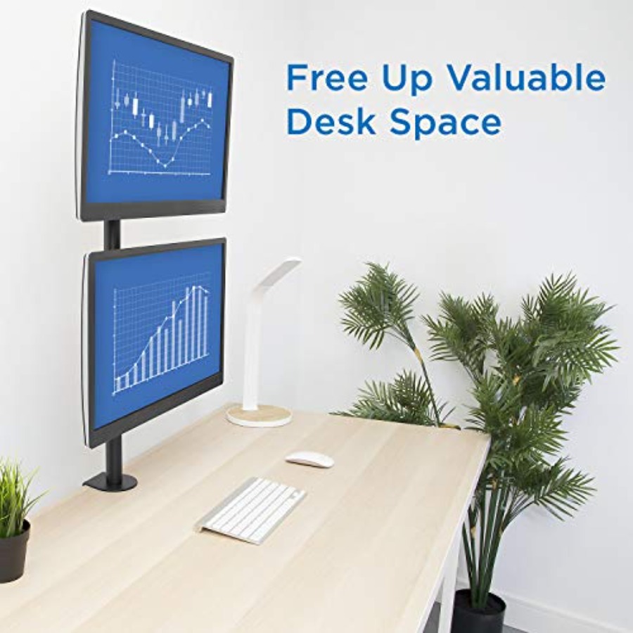Vertical Dual Monitor Mount fo - Desk Setup Two Monitors のレビューと価格