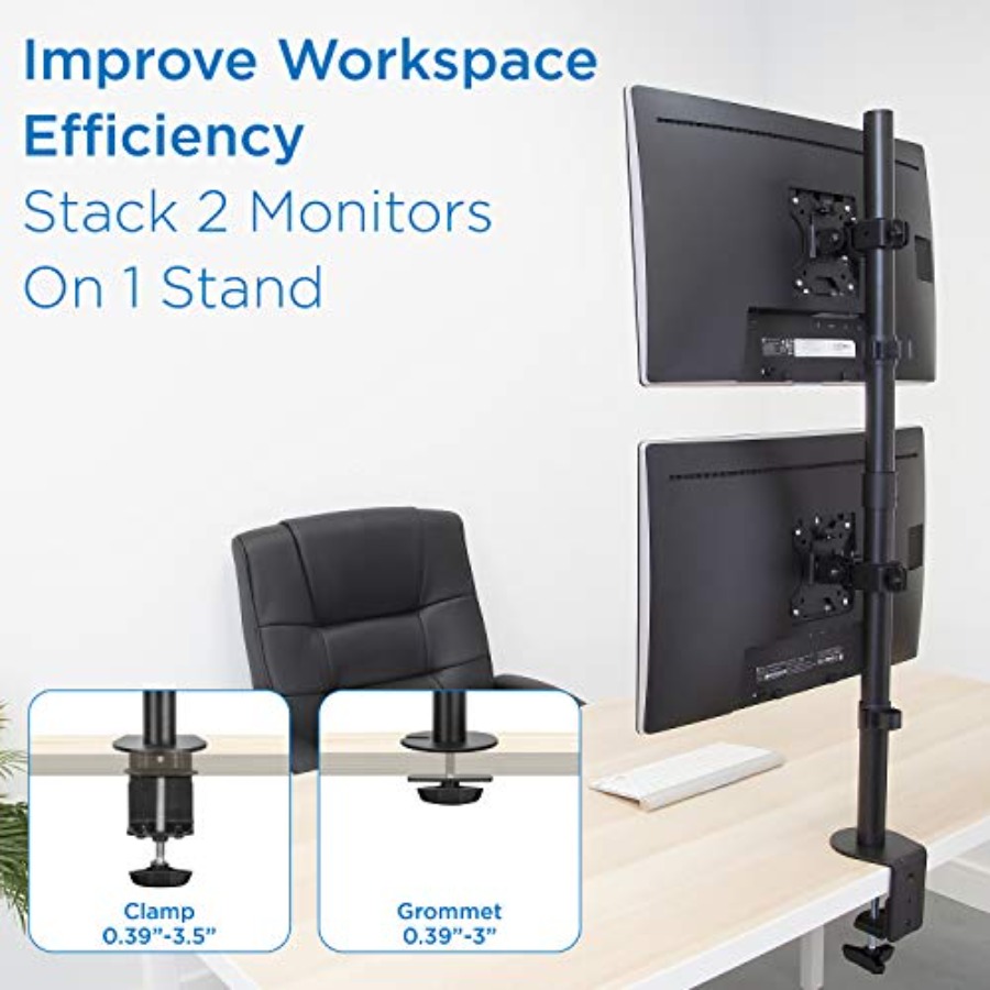 Vertical Dual Monitor Mount fo - Desk Setup Two Monitors のレビューと価格