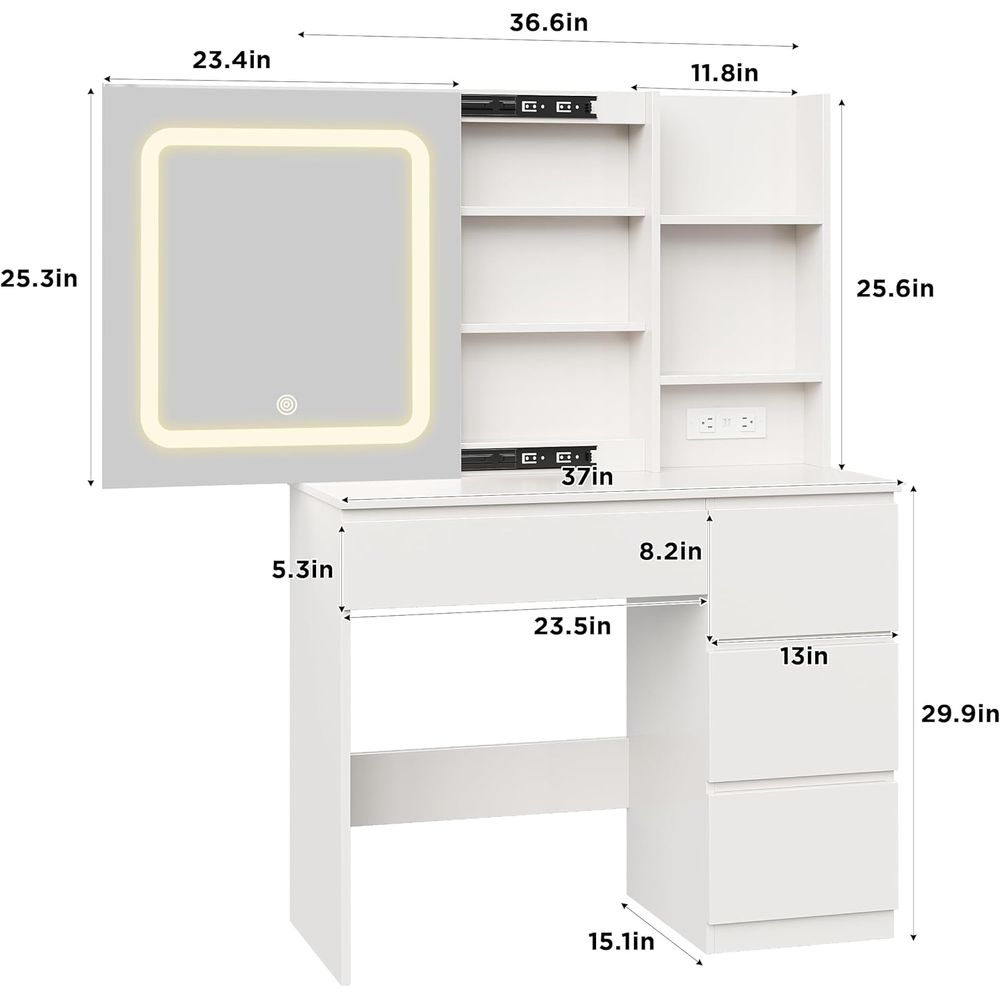 Vabches Make Up Vanity Desk wi - Desk Vanity Setup のレビューと価格
