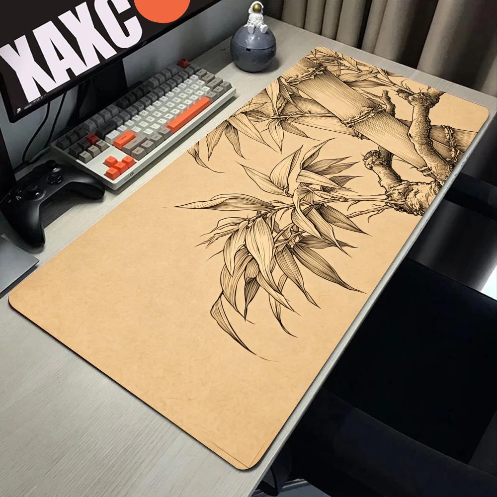 HYBXAXC Bamboo Line Art Mouse  - Desk Setup Beige のレビューと価格