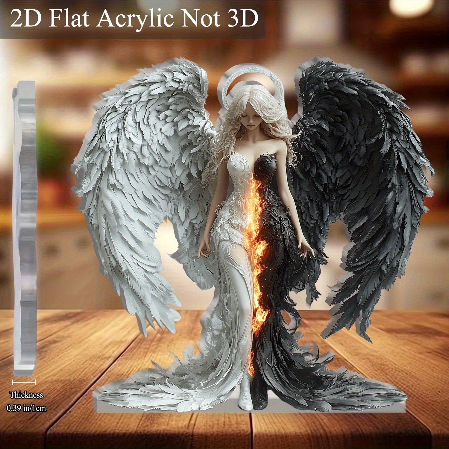 8in 2D Angel And Devil Wings A - Desk Setup Photo のレビューと価格