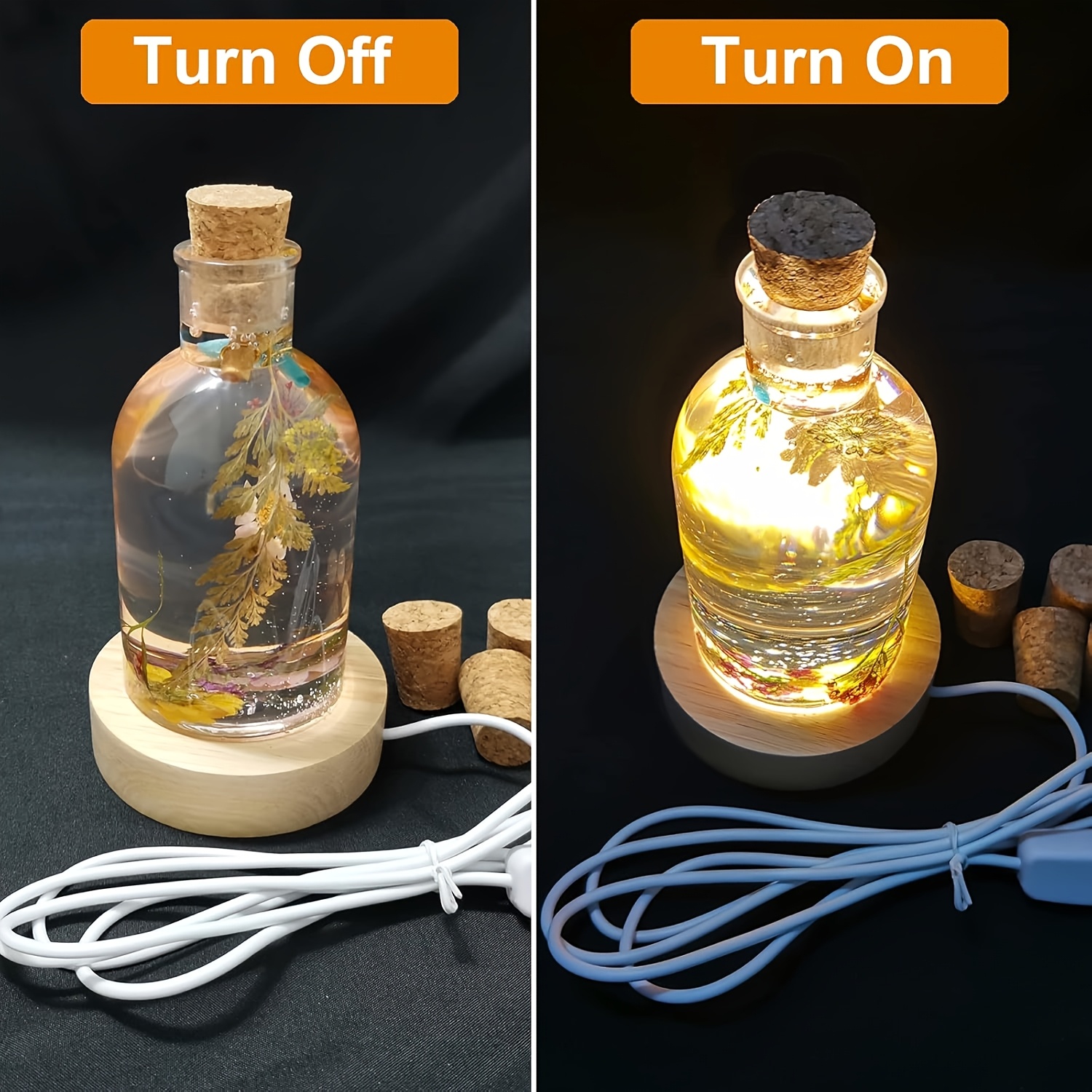 Drift Bottle Light Resin Mold  - Led Desk Light Usb のレビューと価格