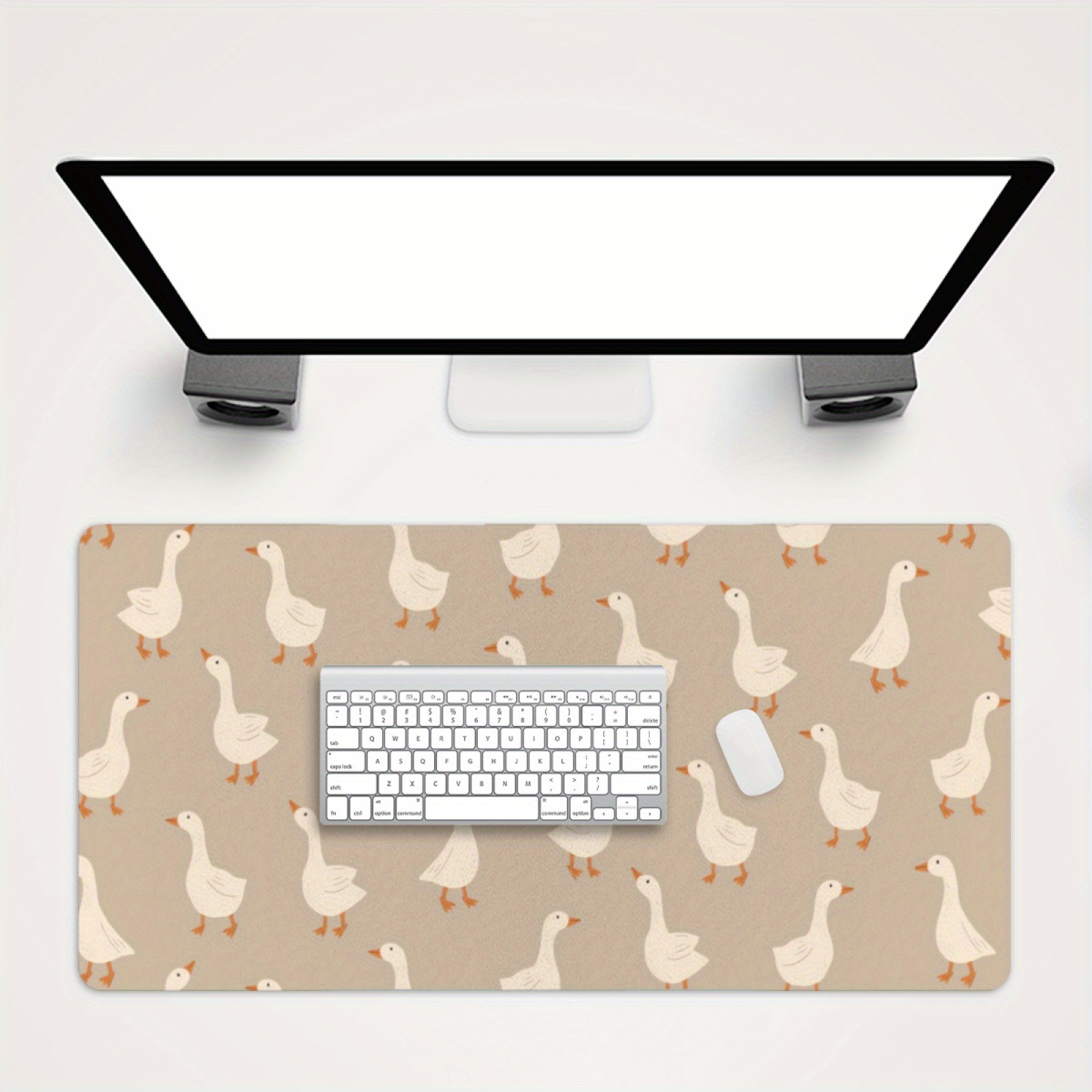 Goose Flock Pattern Desk Mat N - Desk Setup Beige のレビューと価格