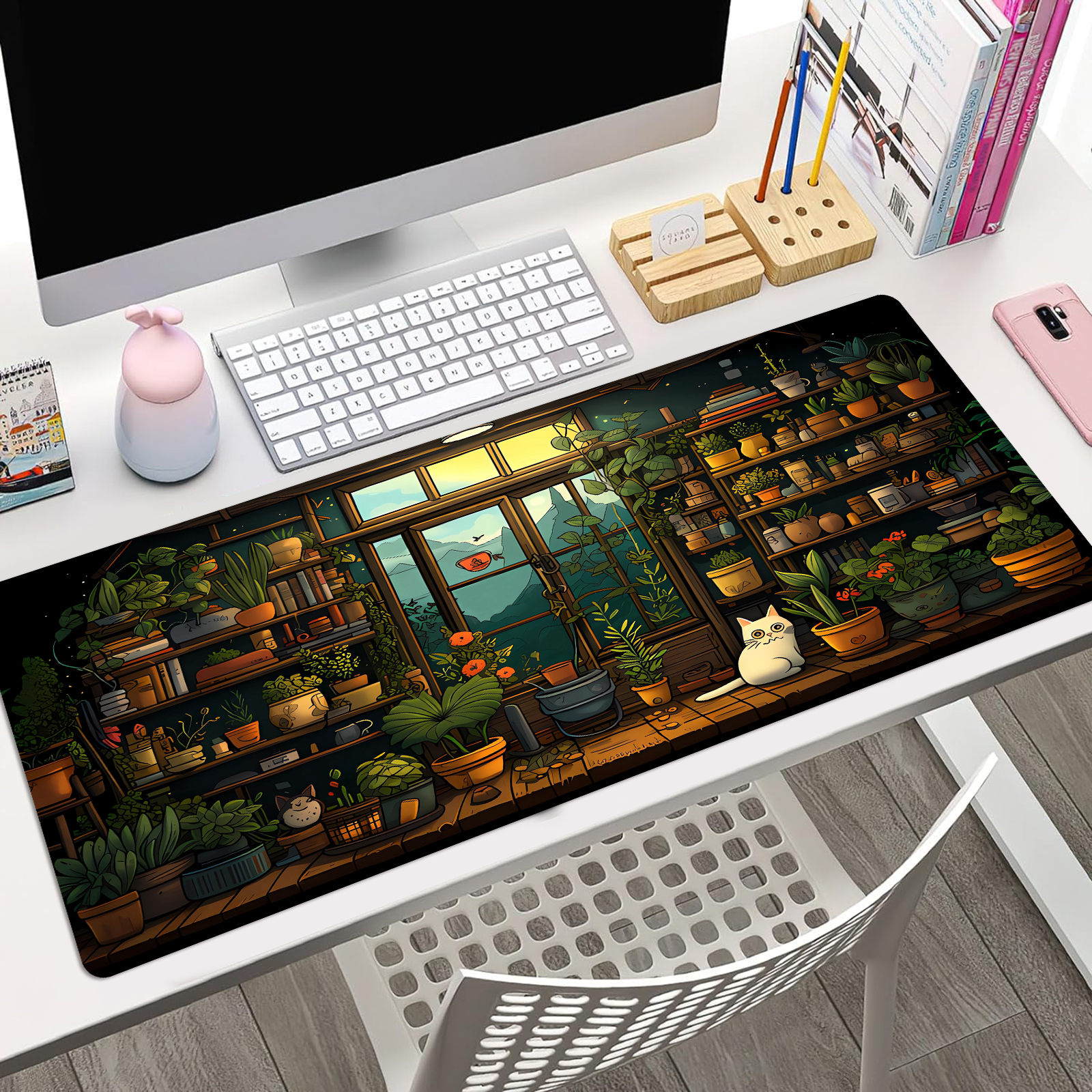 Cute Cat Mouse Pad Desk Pad Ka - Desk Setup Kawaii のレビューと価格