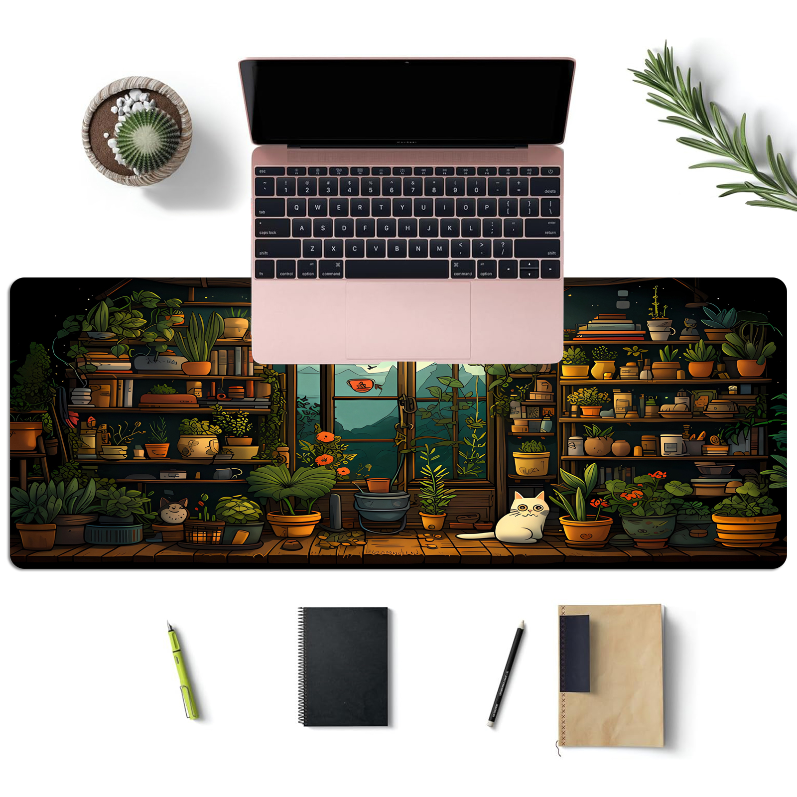 Cute Cat Mouse Pad Desk Pad Ka - Desk Setup Kawaii のレビューと価格