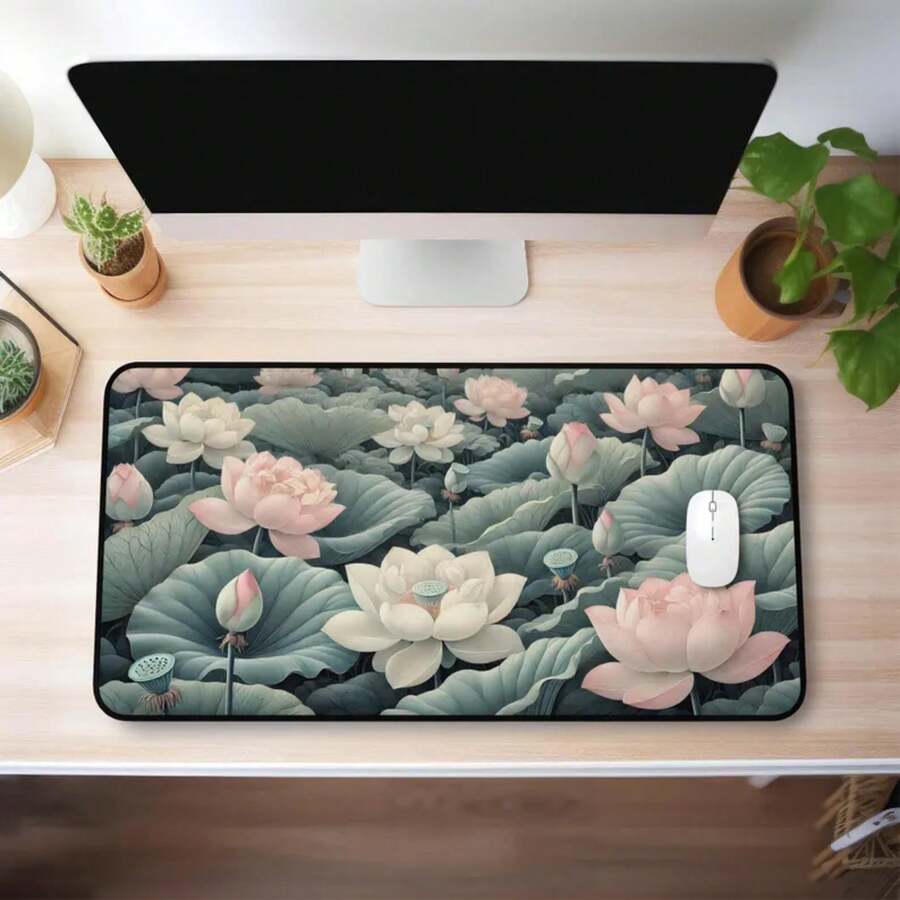 Large Lotus Flower Desk Mat No - Desk Setup Natural のレビューと価格