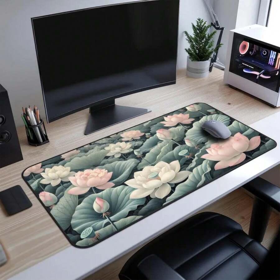 Large Lotus Flower Desk Mat No - Desk Setup Natural のレビューと価格