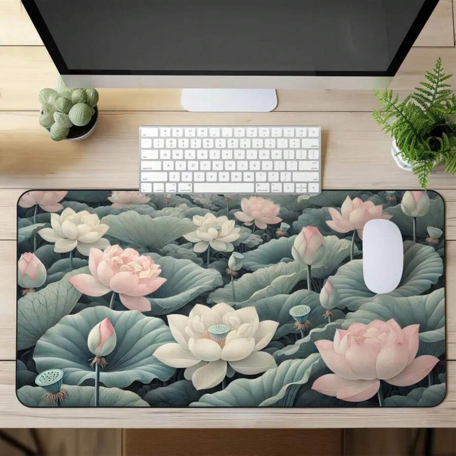 Large Lotus Flower Desk Mat No - Desk Setup Natural のレビューと価格