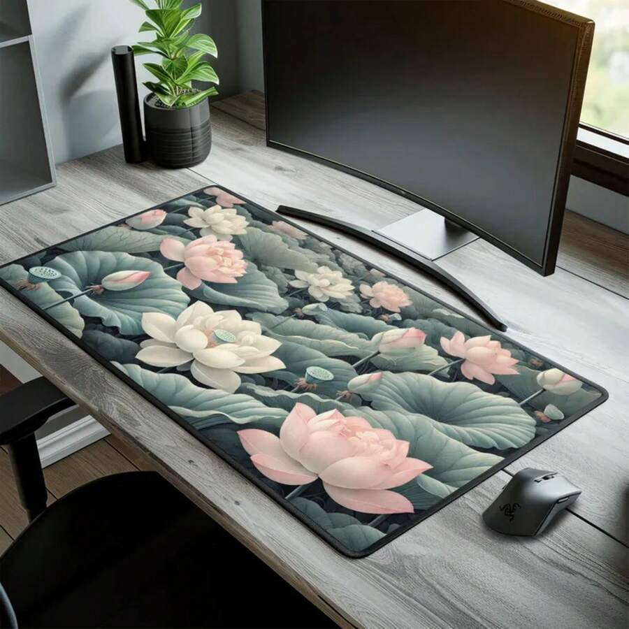 Large Lotus Flower Desk Mat No - Desk Setup Natural のレビューと価格