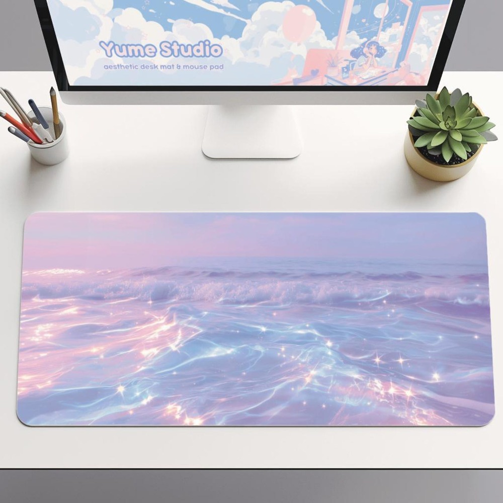 Aesthetic Pastel Desk Mat for  - Desk Setup Accessories Aesthetic のレビューと価格