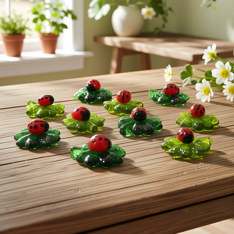 5pcs Green Mini Glass Four-Lea - Desk Setup Green のレビューと価格