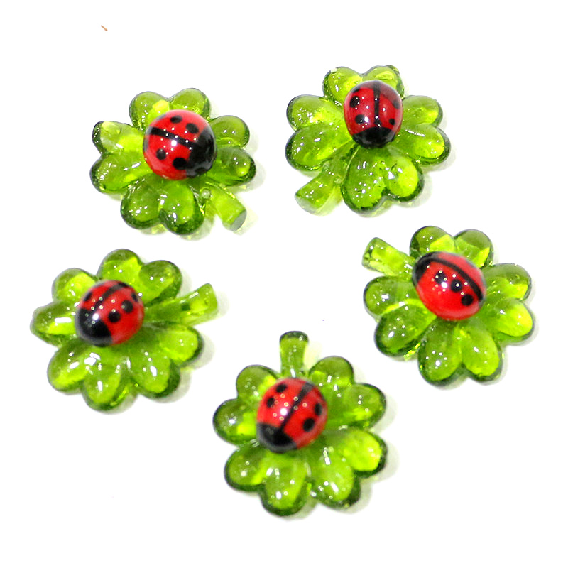 5pcs Green Mini Glass Four-Lea - Desk Setup Green のレビューと価格
