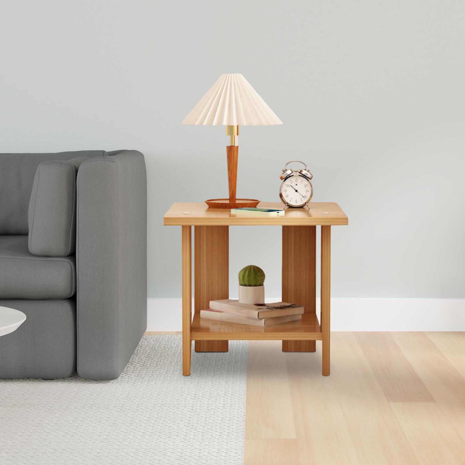 Wooden Double Layers Side Tabl - Desk Setup Maker のレビューと価格