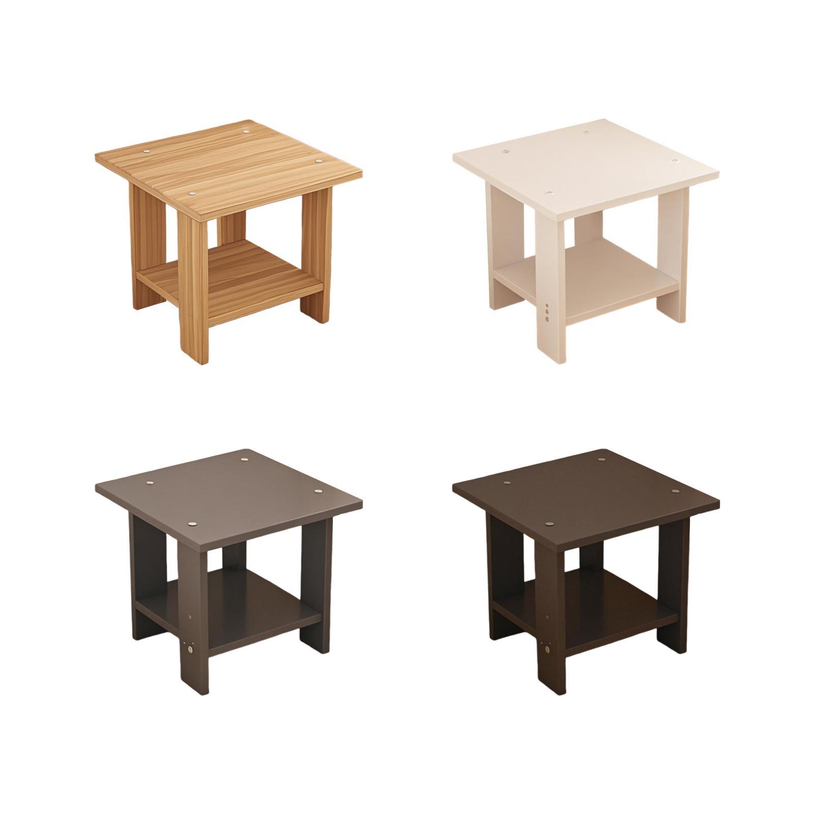 Wooden Double Layers Side Tabl - Desk Setup Maker のレビューと価格