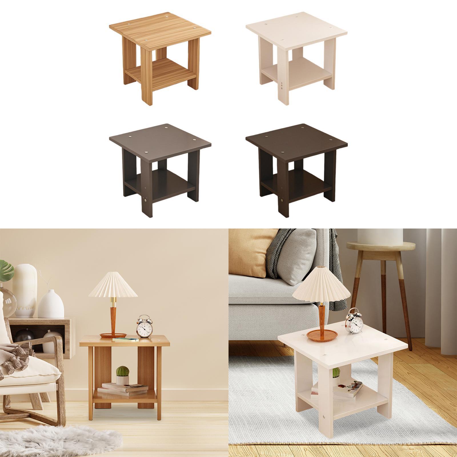 Wooden Double Layers Side Tabl - Desk Setup Maker のレビューと価格