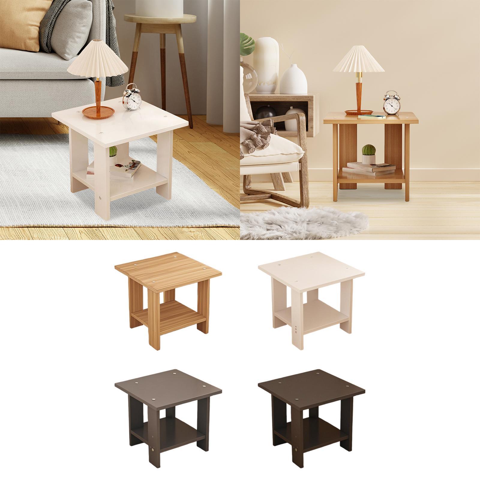 Wooden Double Layers Side Tabl - Desk Setup Maker のレビューと価格
