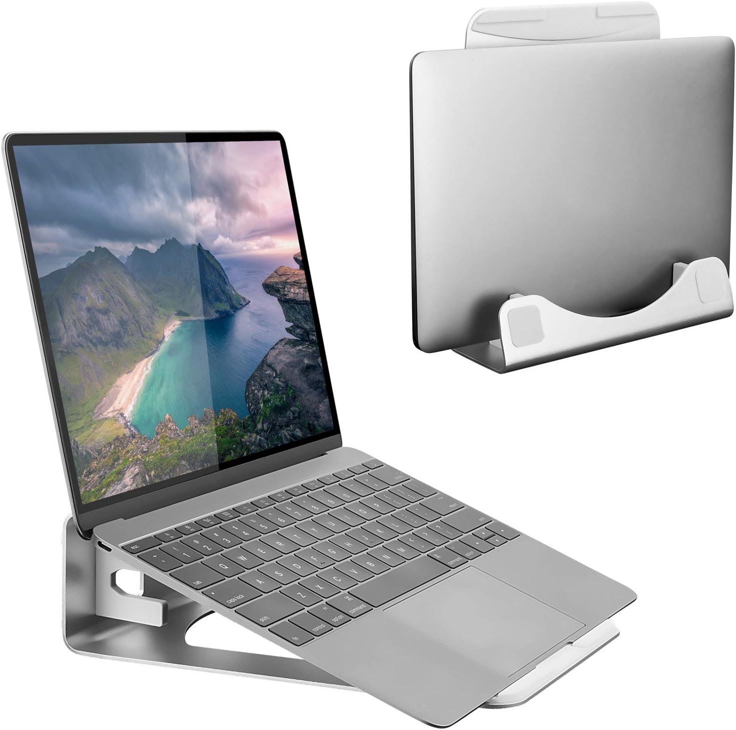 Vertical Laptop Stand for Desk - Desk Setup With 2 Monitors のレビューと価格