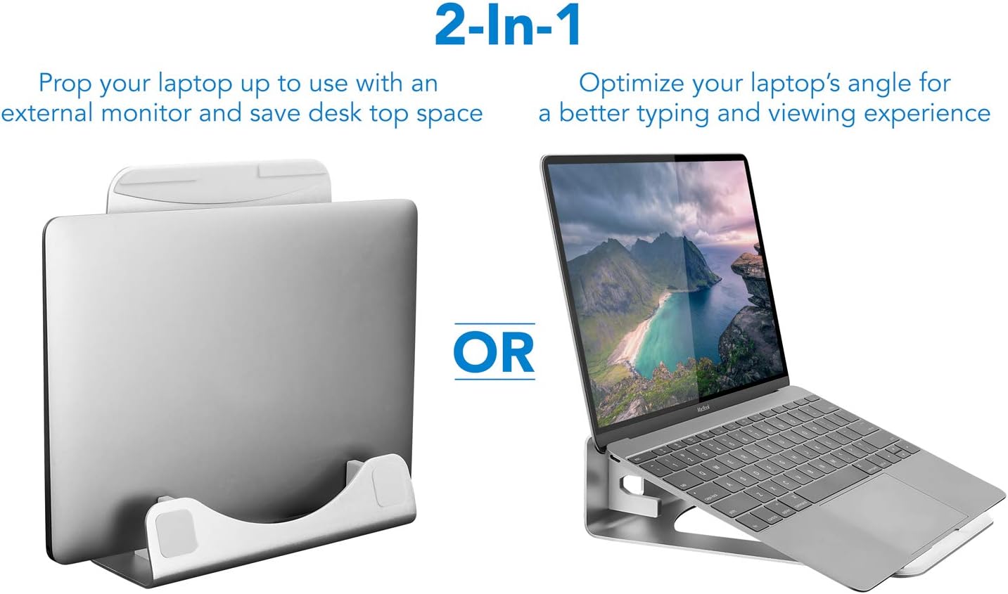 Vertical Laptop Stand for Desk - Desk Setup With 2 Monitors のレビューと価格