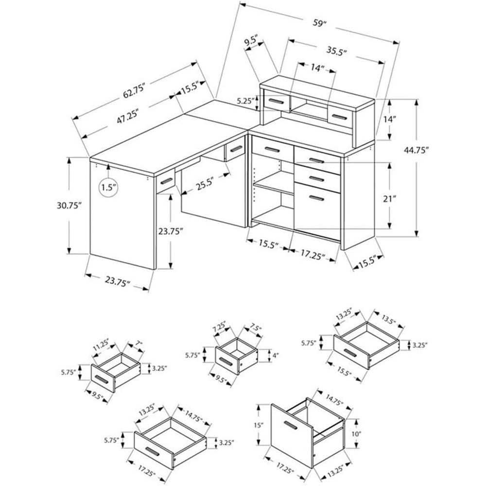 Contemporary Beige L-Shaped La - Desk Setup Beige のレビューと価格