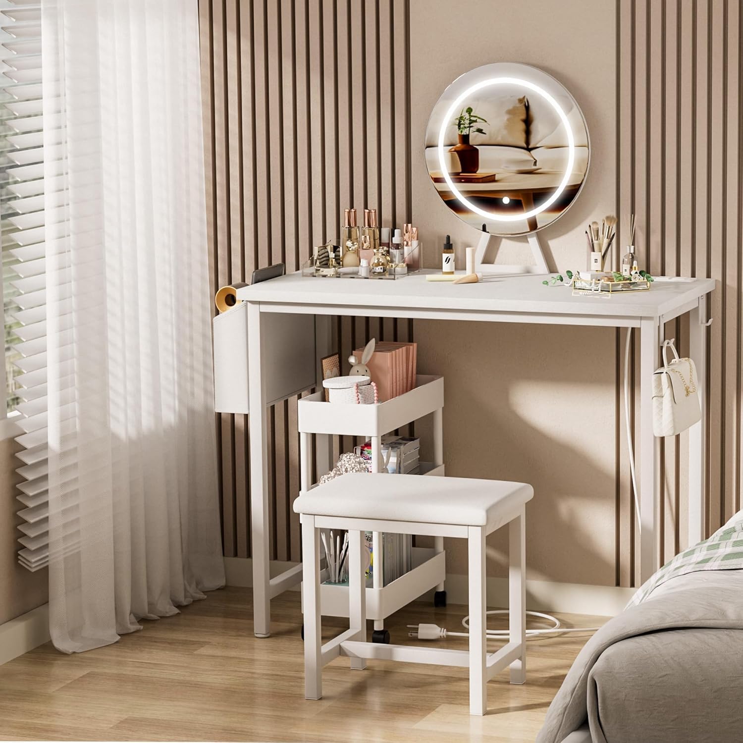 Makeup Vanity Desk with Mirror - Desk Vanity Setup のレビューと価格