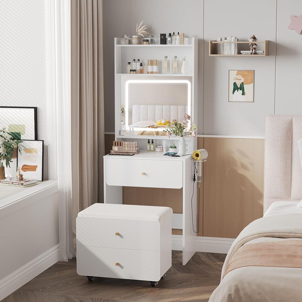 Make Up Vanity Desk with Mirro - Desk Vanity Setup のレビューと価格