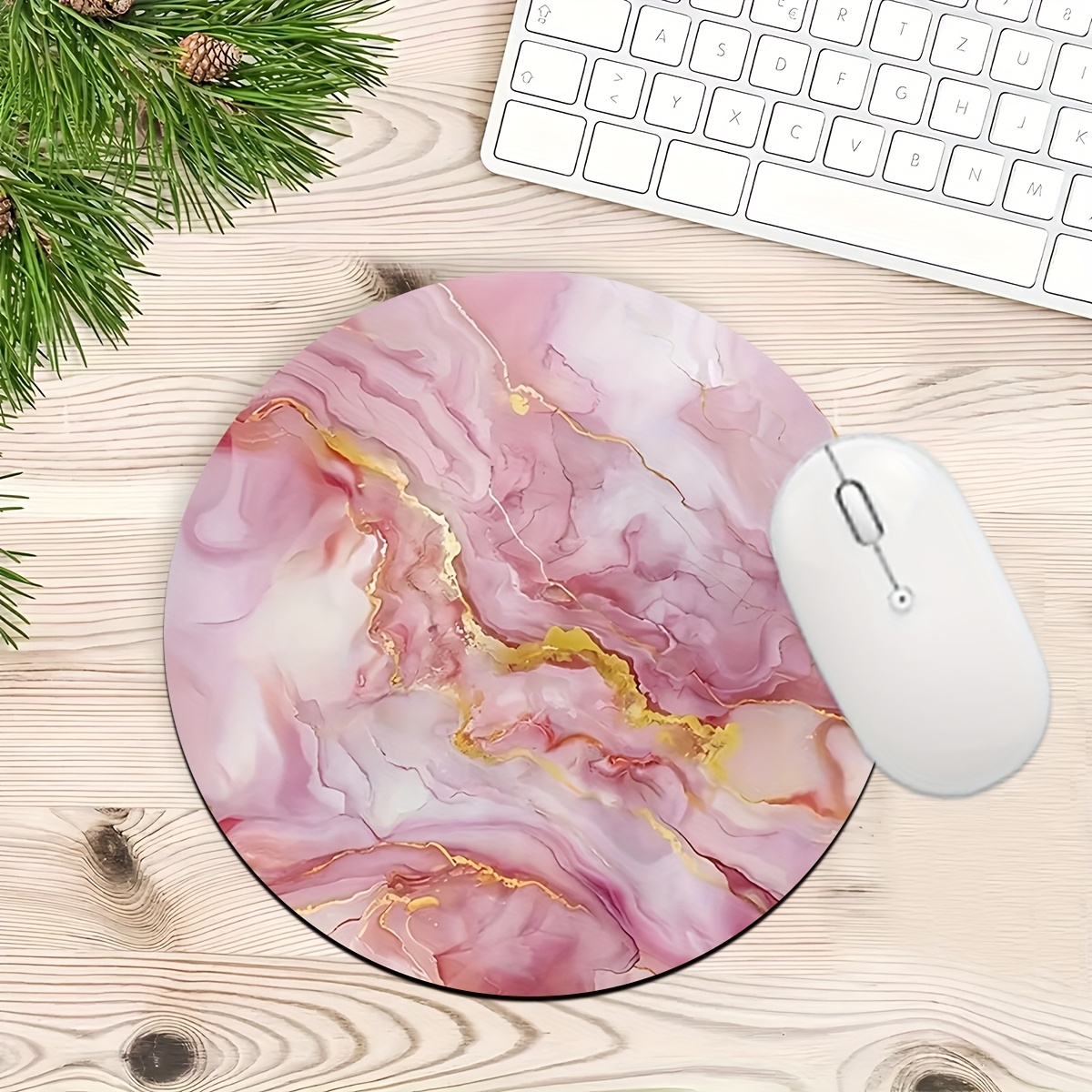 Pink Marble Mouse Pad PC Lapto - Desk Setup Laptop And Pc のレビューと価格