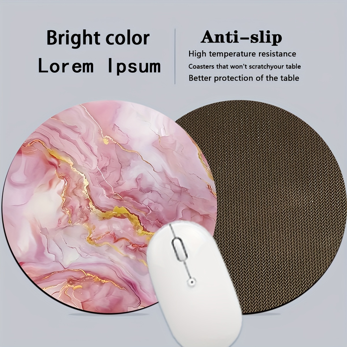 Pink Marble Mouse Pad PC Lapto - Desk Setup Laptop And Pc のレビューと価格